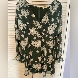 Rokoko green floral dress sz L